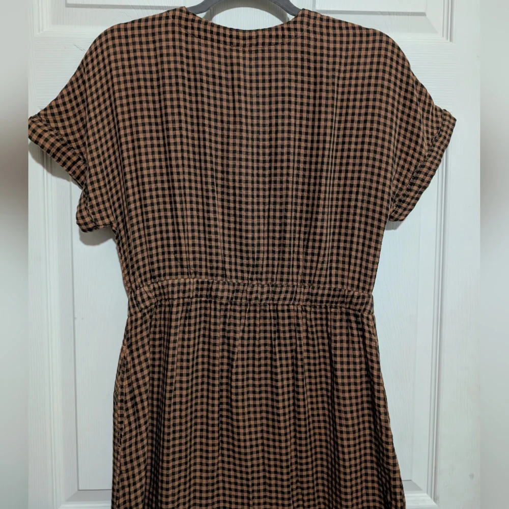 Pact Brown Checkered Midi Dress - Picture 5 of 5